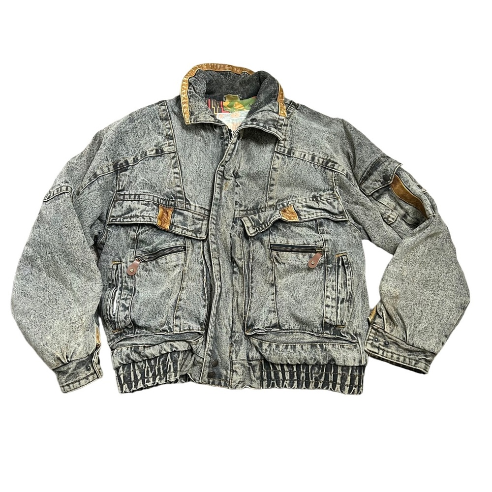 Vintage Todays News Aztec Lined Denim Jacket!